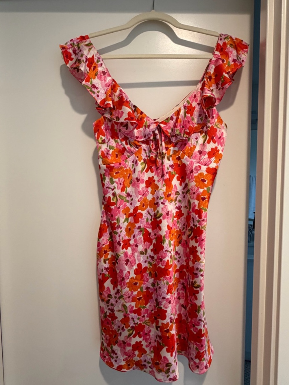 Astr Floral Mini Dress in Pink and Orange